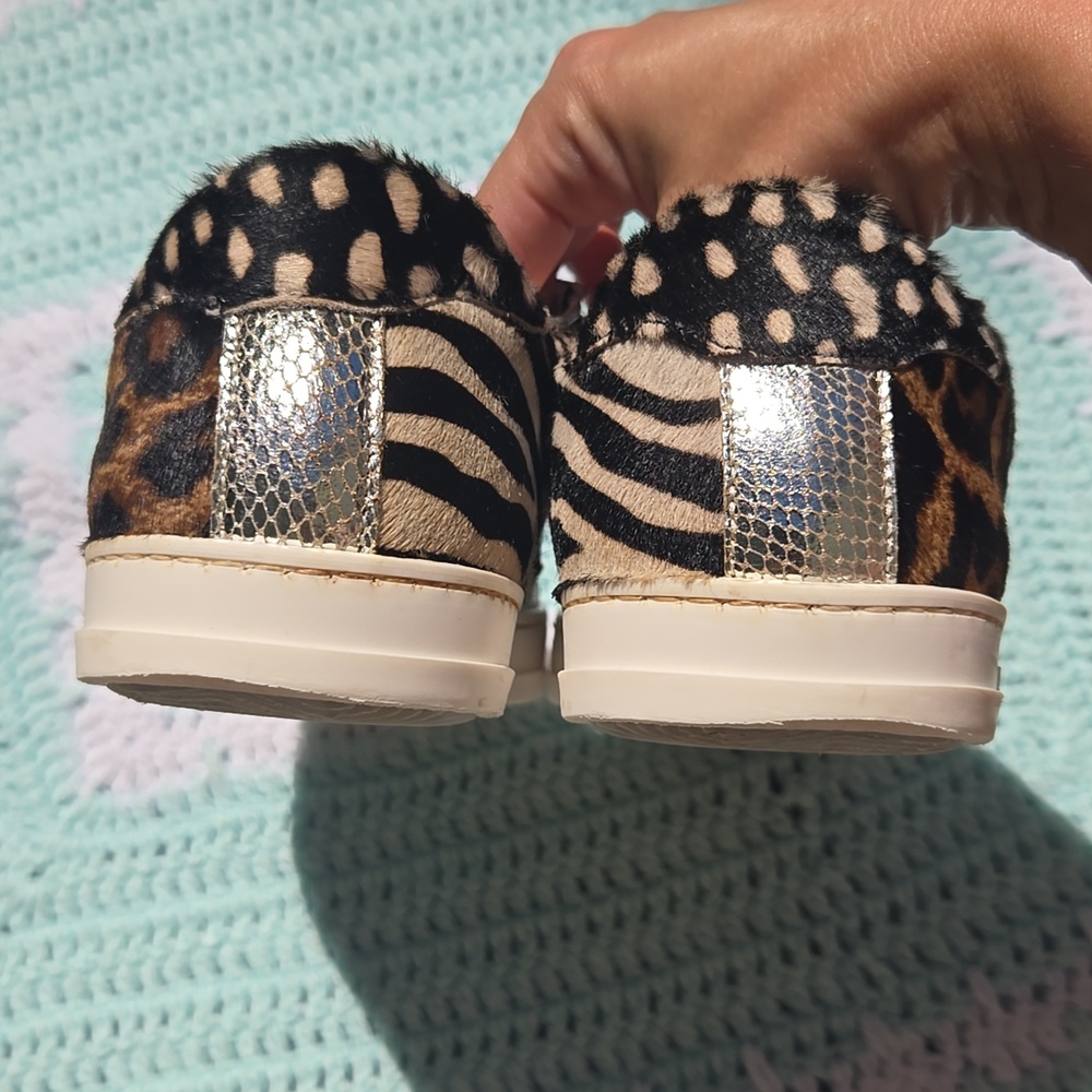 P448 Very Rare Mixed 3 Animal Prints Leopard Sneakers Size 6 Made In Italy New - Picture 8 of 11